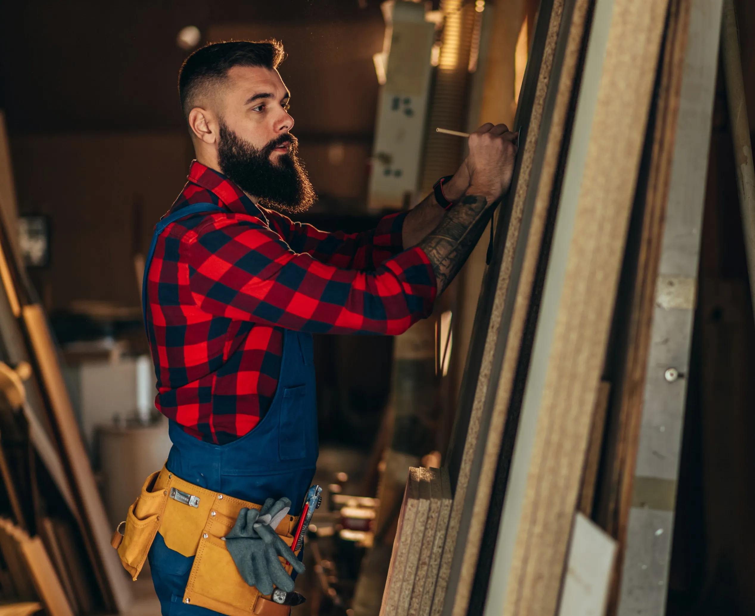 Installer checking a large window unit